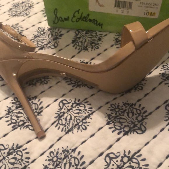 Sam Edelman Arielle Nude Patent heels size 10m - Picture 2 of 5
